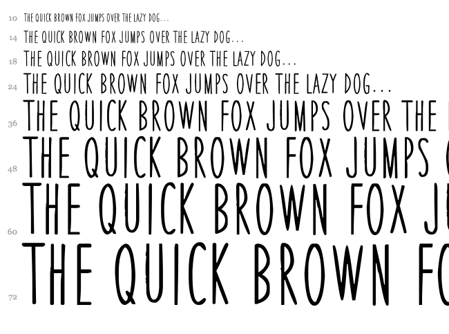 Thin Skinned font waterfall